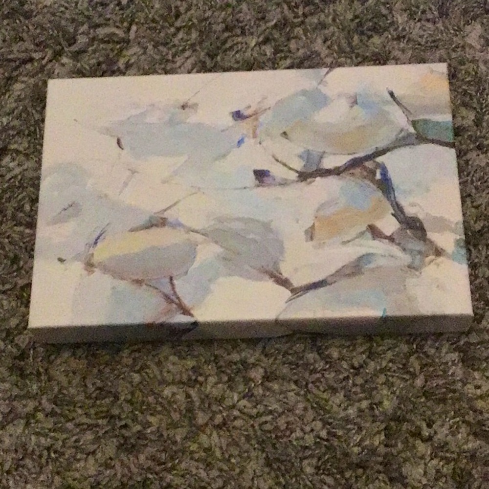 Watercolor print on 8 x 12 wrapped canvas. It’s in perfect condition, soft tones